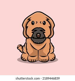 vector cute brown poodle dog is angry