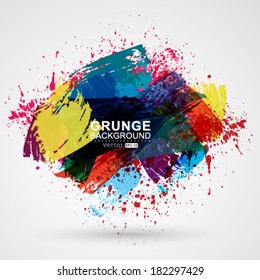 Vector cute brush strokes and ink. Abstract design element.
