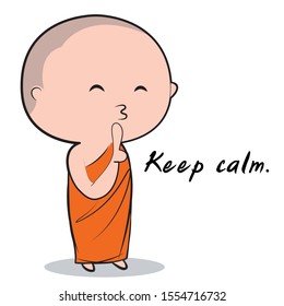 Vector cute  Buddhist monk character