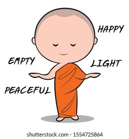 Vector cute  Buddhist monk character