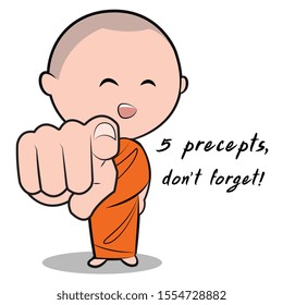 Vector cute  Buddhist monk character