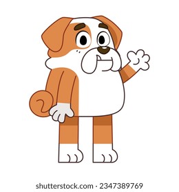 vector cute bulldog cartoon illustration isolated