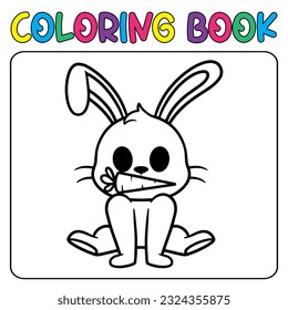 Vector cute bunny for children's coloring page vector illustration