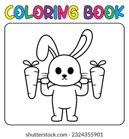 Vector lindo conejito para la página de coloreado infantil ilustración de icono vectorial
