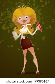 vector  cute business woman