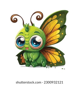 vector cute butterfly cartoon style