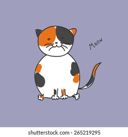 vector cute calico cat