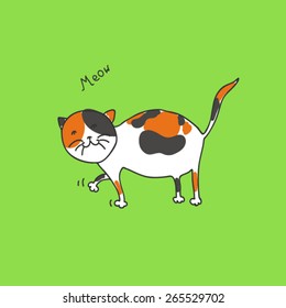 vector cute calico cat