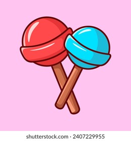 Vector cute Candy illustration cartoon doodle flat colorful line art vector design isolated object icon