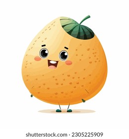 vector cute cantaloupe cartoon style