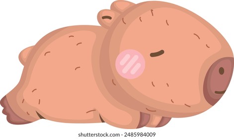 a vector of a cute capybara illustration