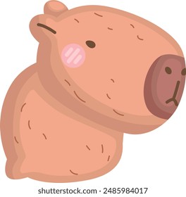 a vector of a cute capybara illustration
