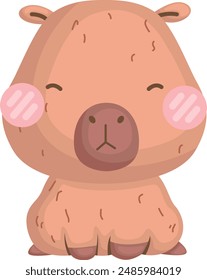 a vector of a cute capybara illustration