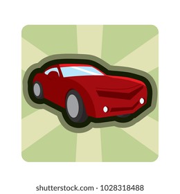 Vector cute car colorful isolated