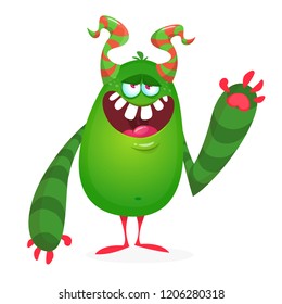 Vector cute cartoon alien. Halloween monster character