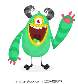 Vector cute cartoon alien. Halloween monster character