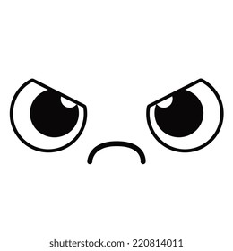 Vector Cute Cartoon Angry Face Editable