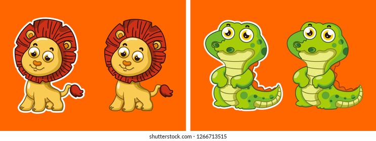 vector of cute cartoon animals