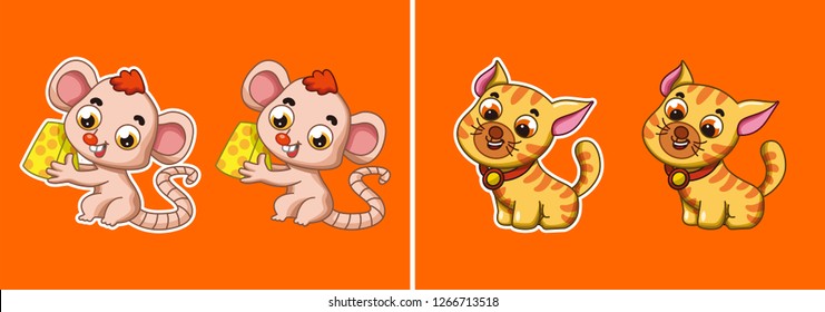 vector of cute cartoon animals