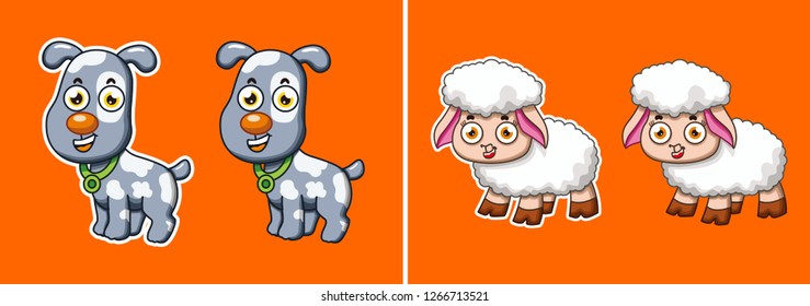 vector of cute cartoon animals