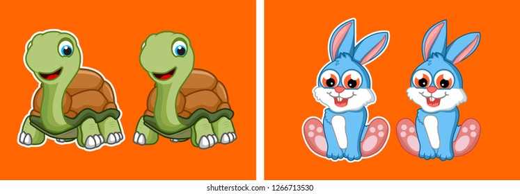 vector of cute cartoon animals