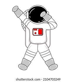 Vector del astronauta de las tiras cómicas