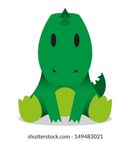 A vector cute cartoon baby crocodile icon