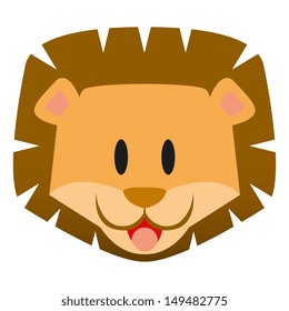 A vector cute cartoon baby lion icon