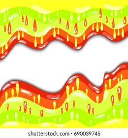Vector cute cartoon background with wave of caramel paint