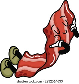 a vector of a cute cartoon bacon