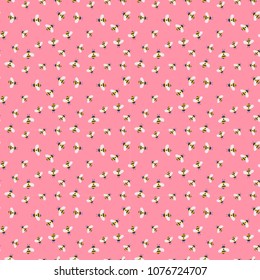 Vector cute cartoon bee seamless pattern background