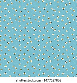 Vector cute cartoon bee seamless pattern background
