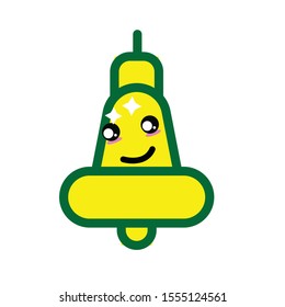 Vector cute cartoon bell style christmas