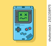 Vector Cute Cartoon Blue Gameboy 