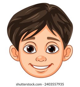 Vector lindo niño de dibujos animados diseño de expresión facial con fondo blanco