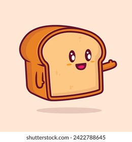 vector cute cartoon bread mascot art design, vector illustration