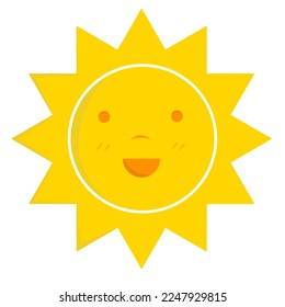 
vector cute cartoon bright sun