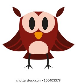 Vector Cute Cartoon Brown And Orange Owl