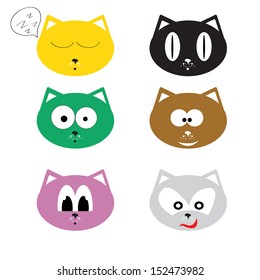 vector cute cartoon cats