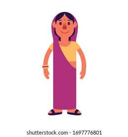 Vektorillustration Cute Cartoon Charakter Arabische Frau isoliert