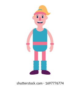 Vector Cute Cartoon Character Athlete Woman Isolated