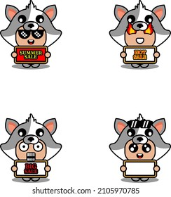 vector cute cartoon character cat animal mascot costume set summer sale bundle collection