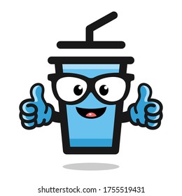 Vector Cute Cartoon Character Drink Bottle