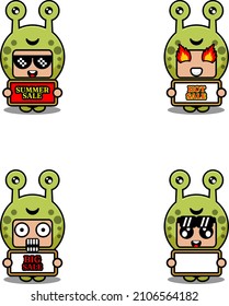 Vektor cute Cartoon Charakter Schnecke Tier Maskottchen Kostüm Set Sommer-Verkaufspaket Sammlung