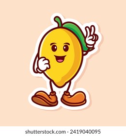 vector cute cartoon character of yellow lemon peace isolated