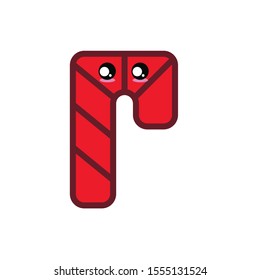 Vector cute cartoon christmas candy cane christmas