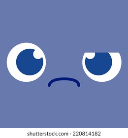 Vector Cute Cartoon Confused Face Editable