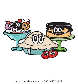 vector of cute cartoon desert