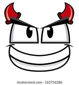 A Vector Cute Cartoon Devil Smilling Face