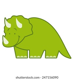 Vector Cute Cartoon Dinosaur Isolated On White Background